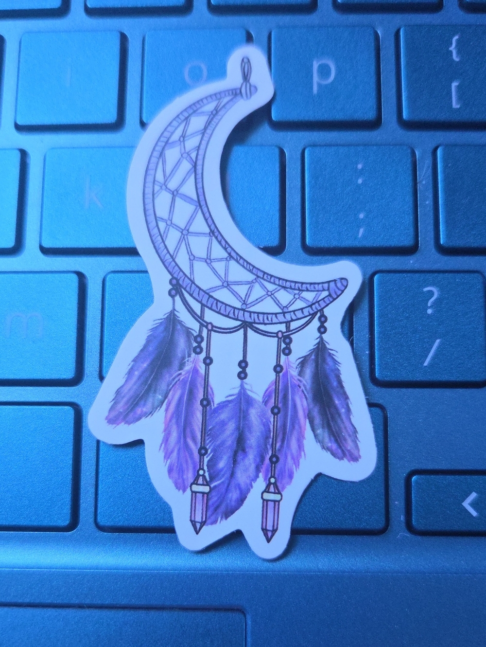 Purple Crescent Moon Dreamcatcher Wall Decor -